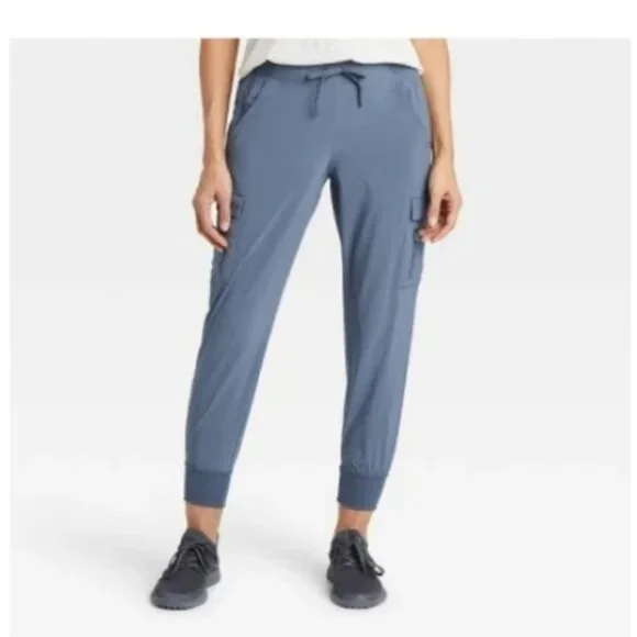 Blue Lightweight Cargo Jogger Pants - Stretch and Pockets! - Picture 1 of 8